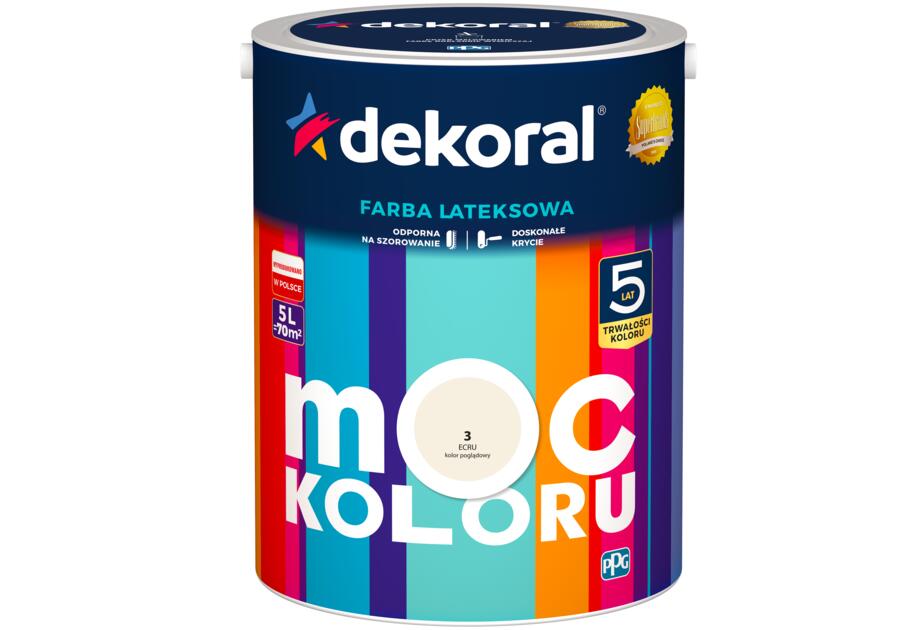Zdjęcie: Farba lateksowa Moc Koloru ecru 5 L DEKORAL